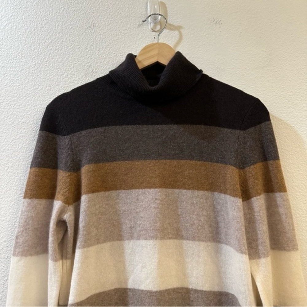 Charter Club Cashmere Striped Turtleneck Pullover Sweater Size Small - Picture 4 of 8